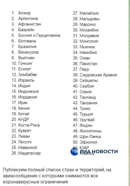 Полетели: Россия открывает сообщение с 52 государствами