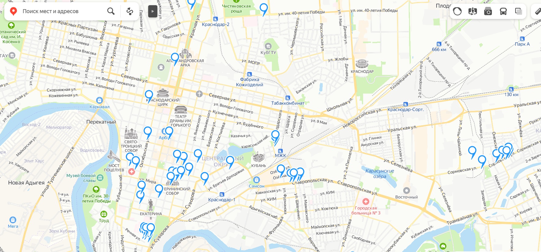 Панорама Краснодара на карте - фото улиц города онлайн | Карты городов России и мира