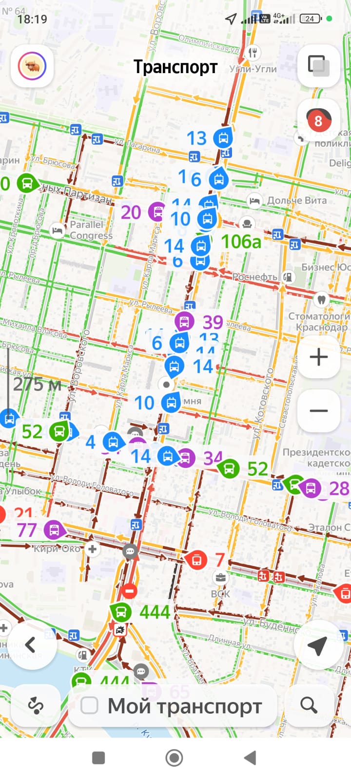 Пробка на Тургеневском мосту