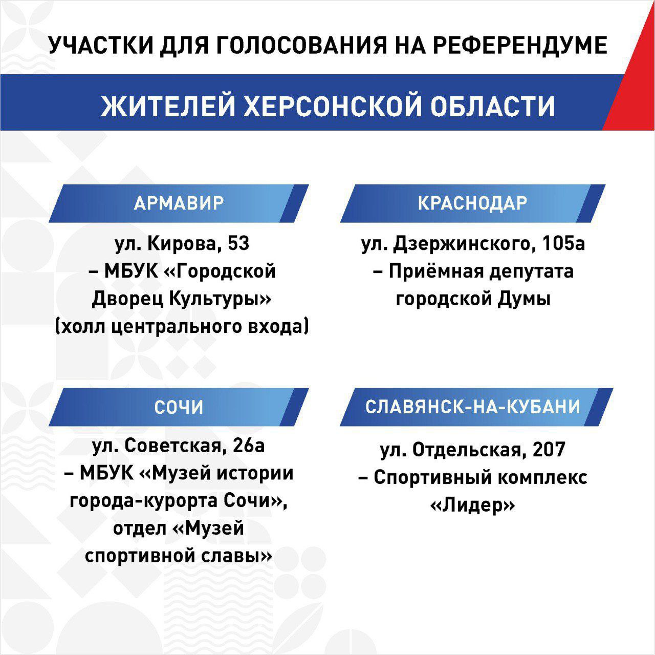 В Краснодарском крае открыли участки для голосования на референдумах