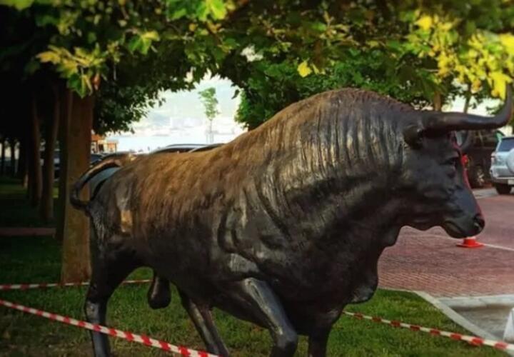 В Новороссийске скульптура быка осталась без гениталий ВИДЕО