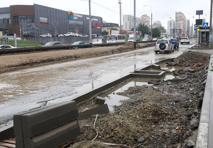 Ударная стройка трамвайной линии в Краснодаре идет неударными темпами ВИДЕО