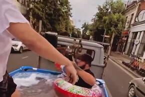 В Краснодаре оштрафуют водителя «ГАЗели» с бассейном ВИДЕО