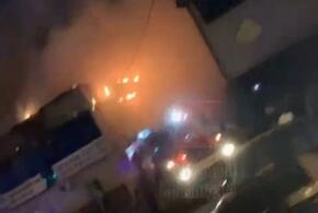 Сильный пожар на Ростовском шоссе в Краснодаре