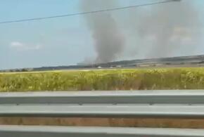 Большой пожар произошёл в районе аэропорта Анапы